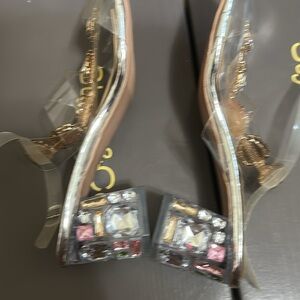 Style & Co Silver Heels with Crystal Embellishments -  never worn -